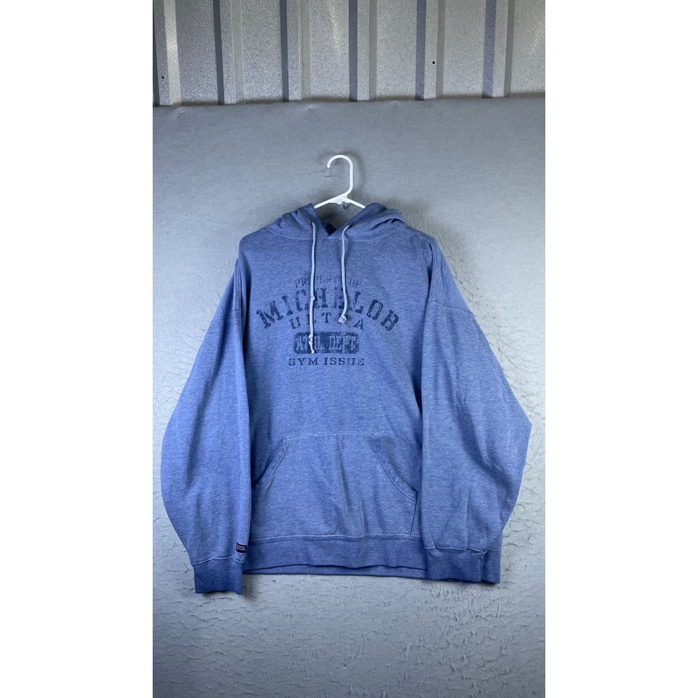 JanSport Hoodie Mens XXL Blue Good Michelob Ultra Gym Issue Pullover Sweatshirt